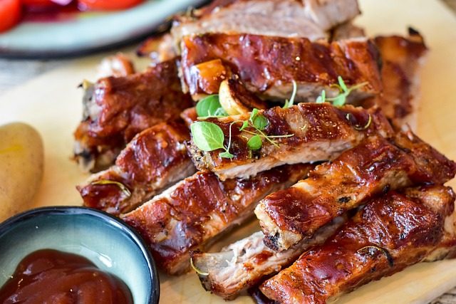 Grilled BBQ ribs